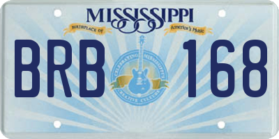 MS license plate BRB168
