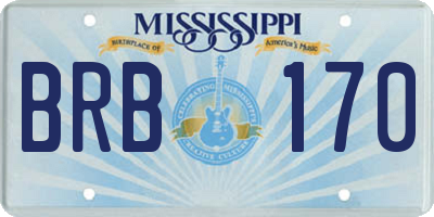 MS license plate BRB170