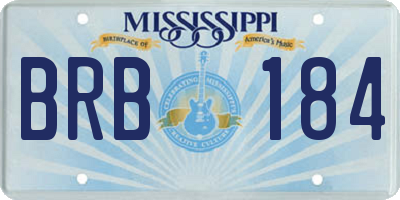 MS license plate BRB184
