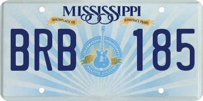 MS license plate BRB185