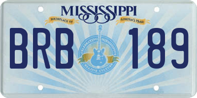 MS license plate BRB189