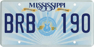 MS license plate BRB190