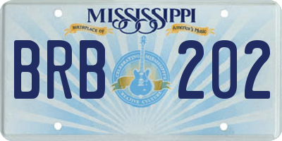 MS license plate BRB202