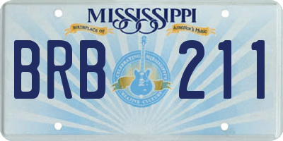 MS license plate BRB211