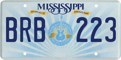 MS license plate BRB223