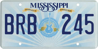 MS license plate BRB245