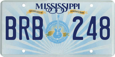 MS license plate BRB248