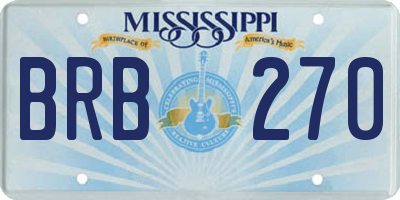 MS license plate BRB270