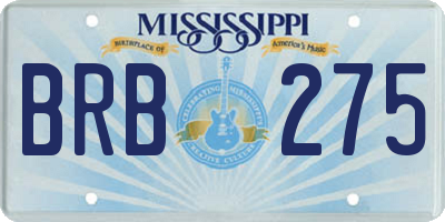 MS license plate BRB275