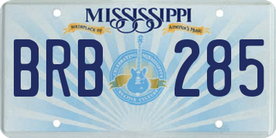 MS license plate BRB285