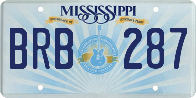 MS license plate BRB287