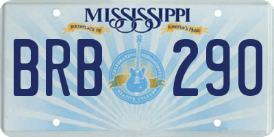 MS license plate BRB290