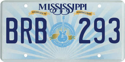 MS license plate BRB293