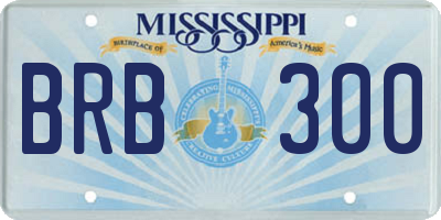 MS license plate BRB300