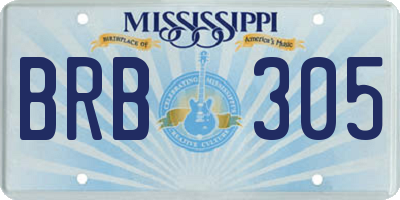MS license plate BRB305