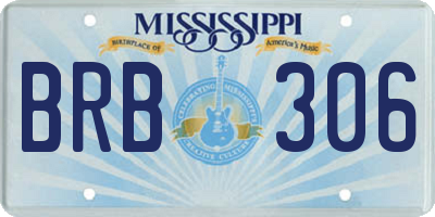 MS license plate BRB306