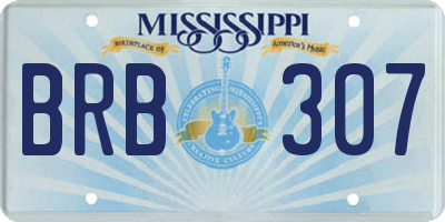 MS license plate BRB307
