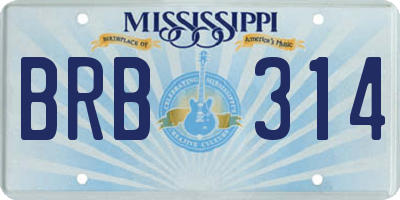 MS license plate BRB314