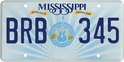 MS license plate BRB345