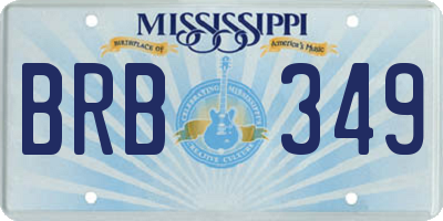 MS license plate BRB349