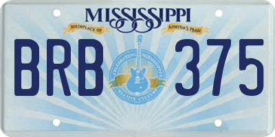 MS license plate BRB375