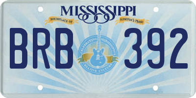 MS license plate BRB392