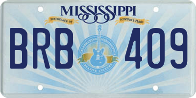 MS license plate BRB409