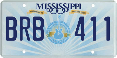 MS license plate BRB411