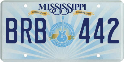 MS license plate BRB442