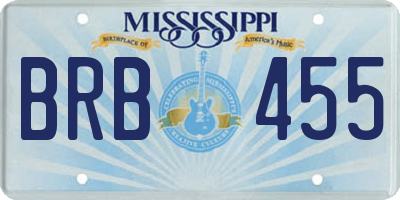 MS license plate BRB455