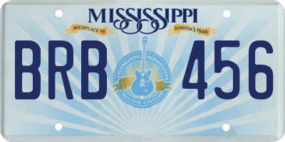 MS license plate BRB456