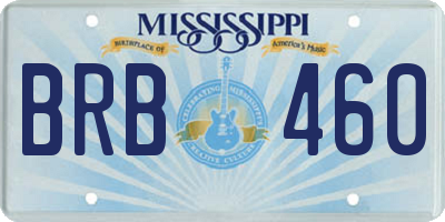 MS license plate BRB460
