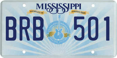 MS license plate BRB501