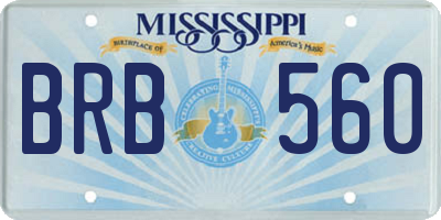MS license plate BRB560
