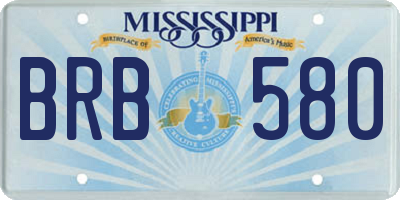 MS license plate BRB580