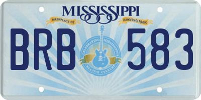 MS license plate BRB583