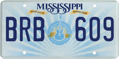 MS license plate BRB609