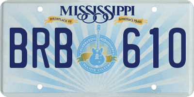 MS license plate BRB610