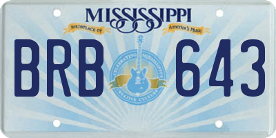 MS license plate BRB643