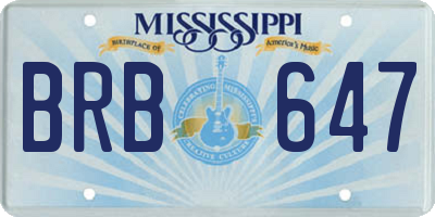 MS license plate BRB647