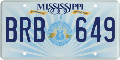 MS license plate BRB649