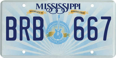 MS license plate BRB667