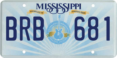 MS license plate BRB681