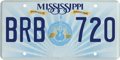 MS license plate BRB720