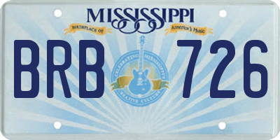 MS license plate BRB726