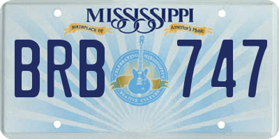 MS license plate BRB747