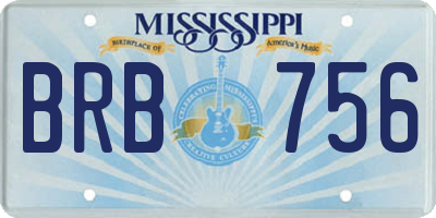 MS license plate BRB756
