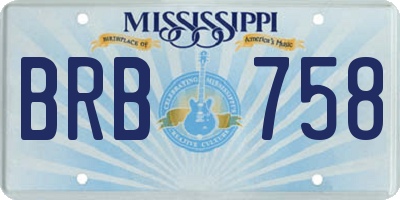 MS license plate BRB758