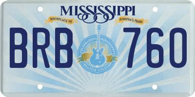 MS license plate BRB760