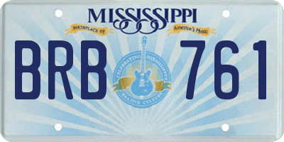 MS license plate BRB761